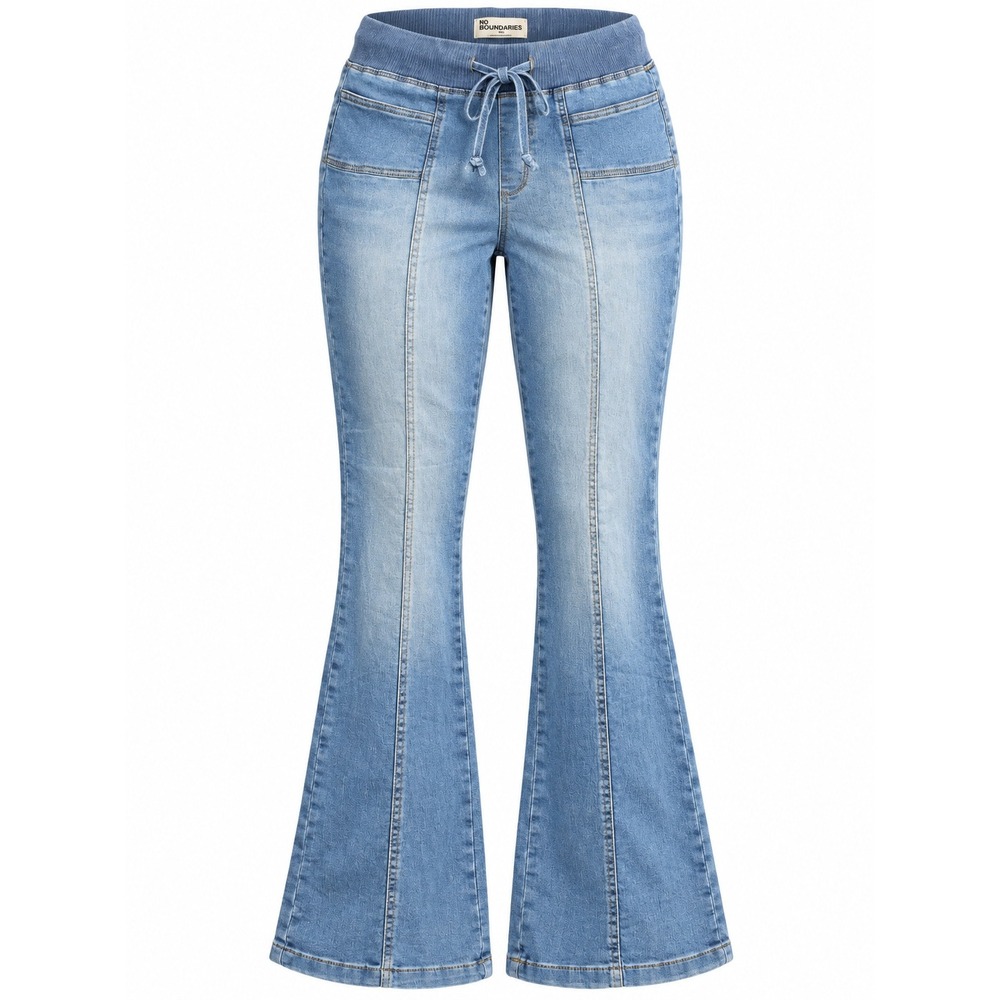No Boundaries Womens Stretchy Flare Jeans Light Wash Bootcut Size L 12-14